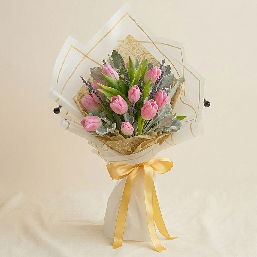 Pinkish Tulips Bouquet: Apology Flowers