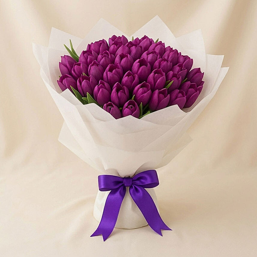 Purple Tulip Grand Bouquet: Premium Gifts