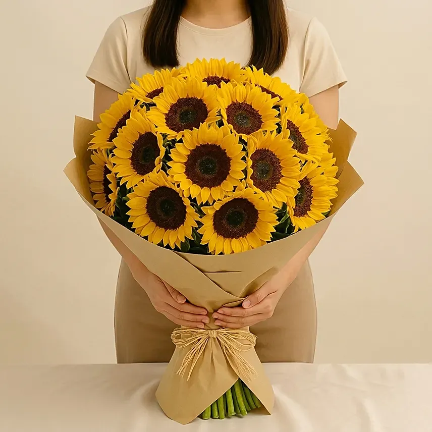 Sunny Hill 20 Sunflowers Bouquet: 