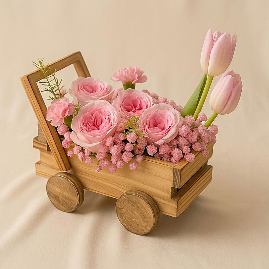 Elegant Pink Roses & Tulips: Gifts for Mother