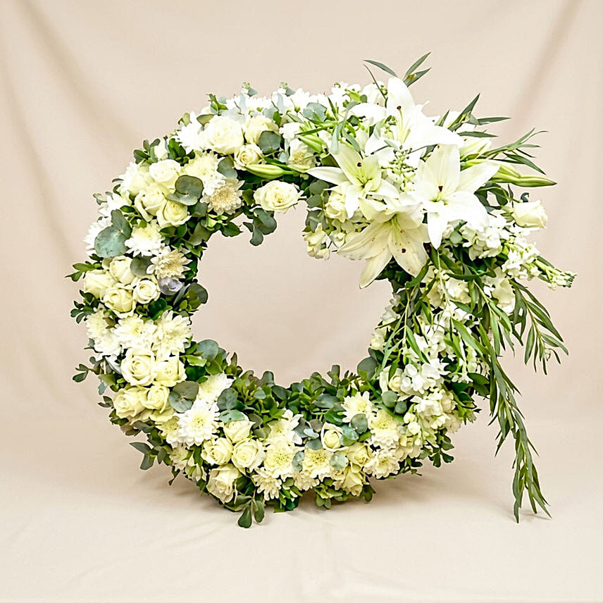 Everlasting White Floral Arrangement: 