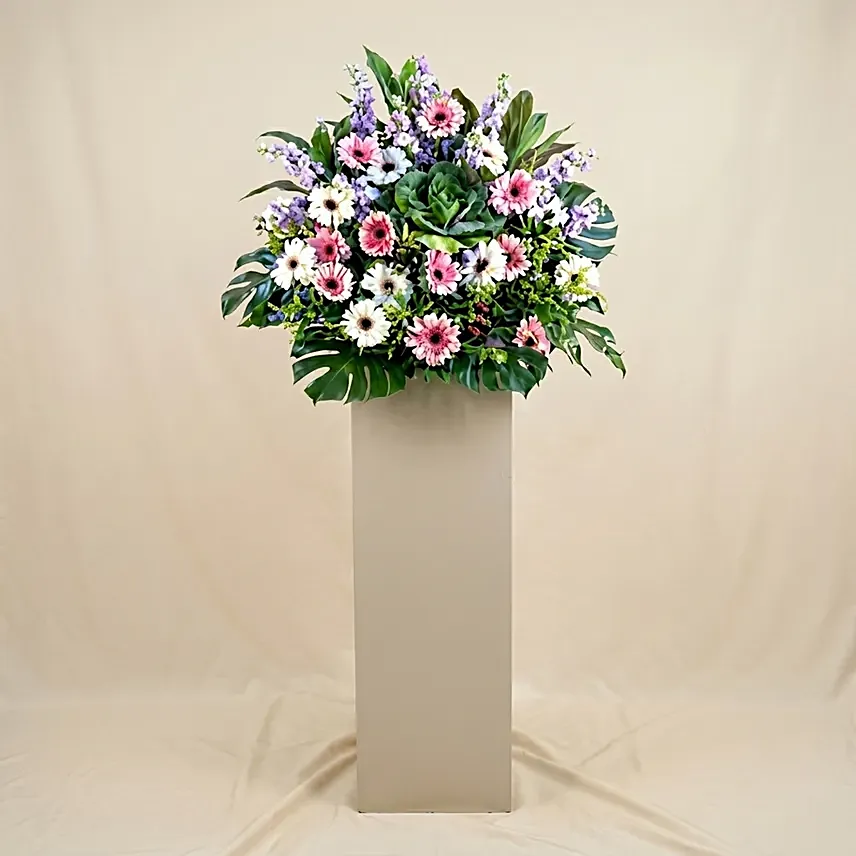Serene Mixed Flowers Stand: Congratulations Flowers Singapore