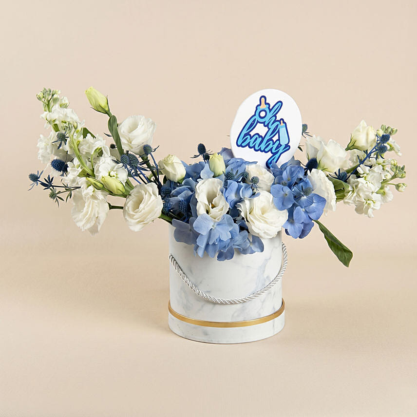 Baby Boy Celebration Flower Box: Newborn Baby Flowers Singapore