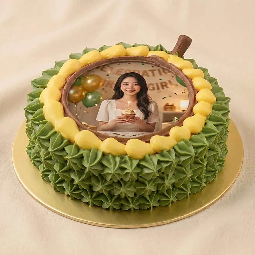 Chocolate Musang King Durian Photo Cake: Anniversary Gifts