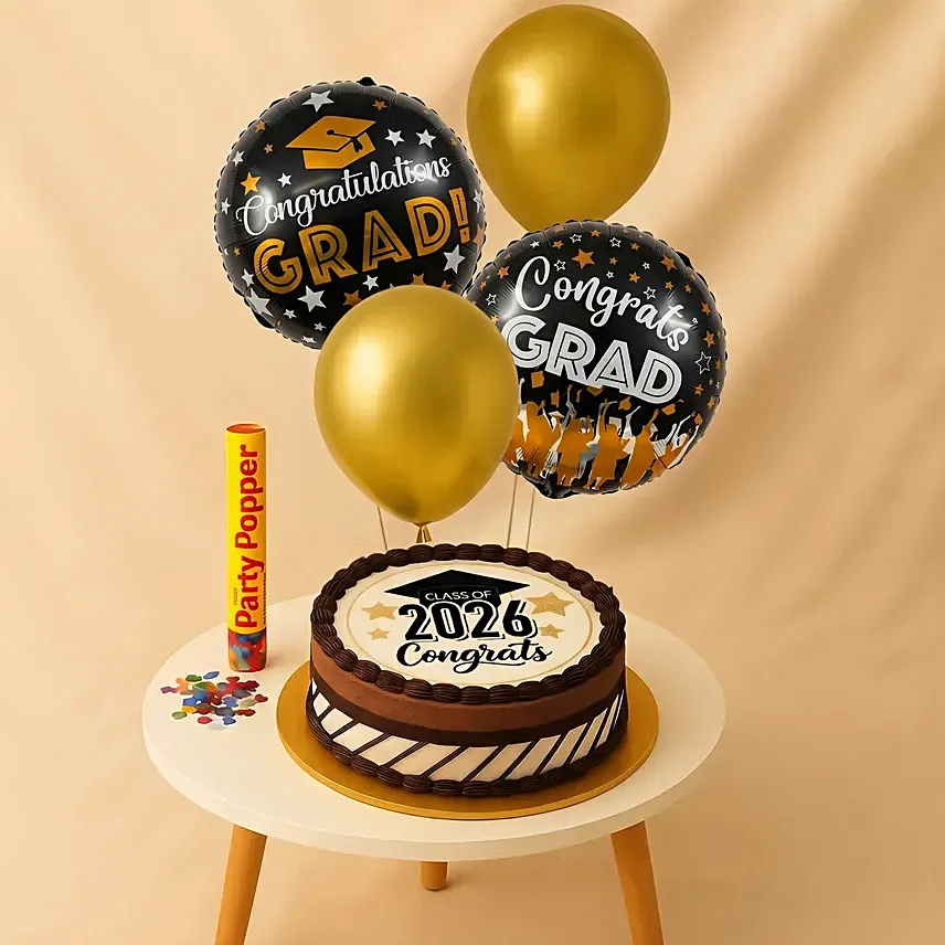Year of Graduation Designed Cake and Balloons: Graduation Cakes Singapore