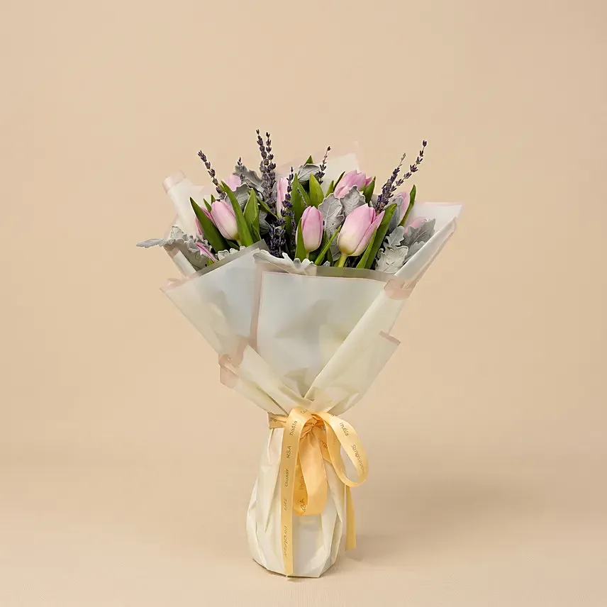 Pinkish Tulips Bouquet: Apology Gifts Singapore