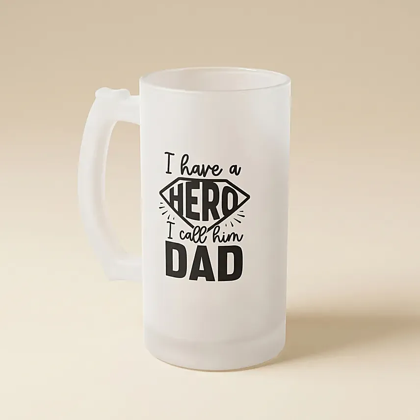 Frosted Beer Mug for Hero Dad - Father's Day Gift: Drinkware Gifts