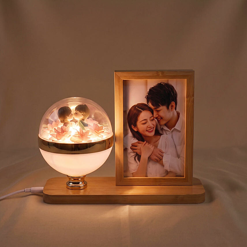 Personalised Couple Floral Dome Photo Frame: 