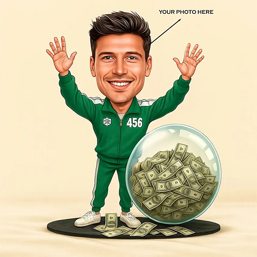 Personalised Caricature Green Tracksuit No.456: 