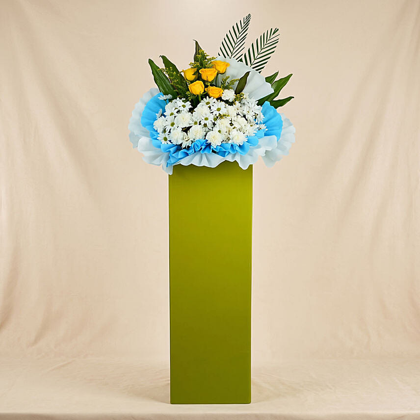 Peaceful Condolence Mixed Flowers: Condolence Flower Stands