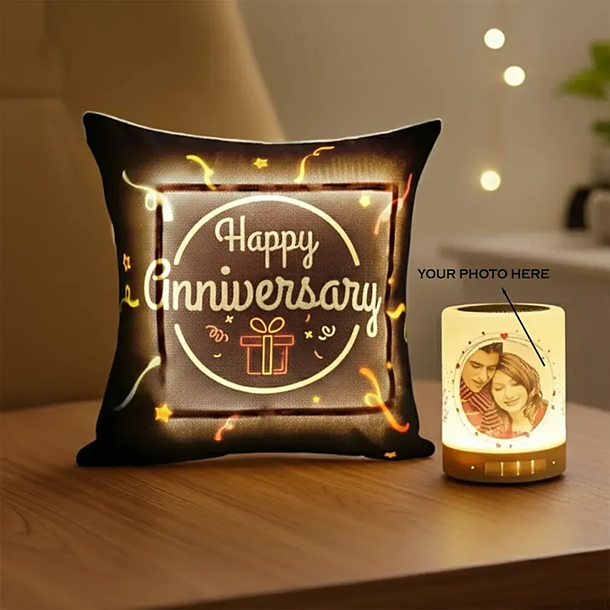LED Cushion with Personalised Touch Lamp Portable Bluetooth Speaker: Personalised Cushions