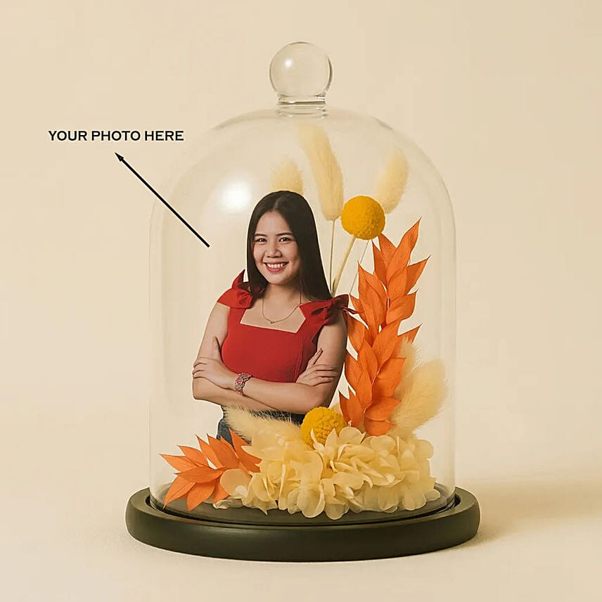 Personalised Preserved Flower Dome: Dried Flowers