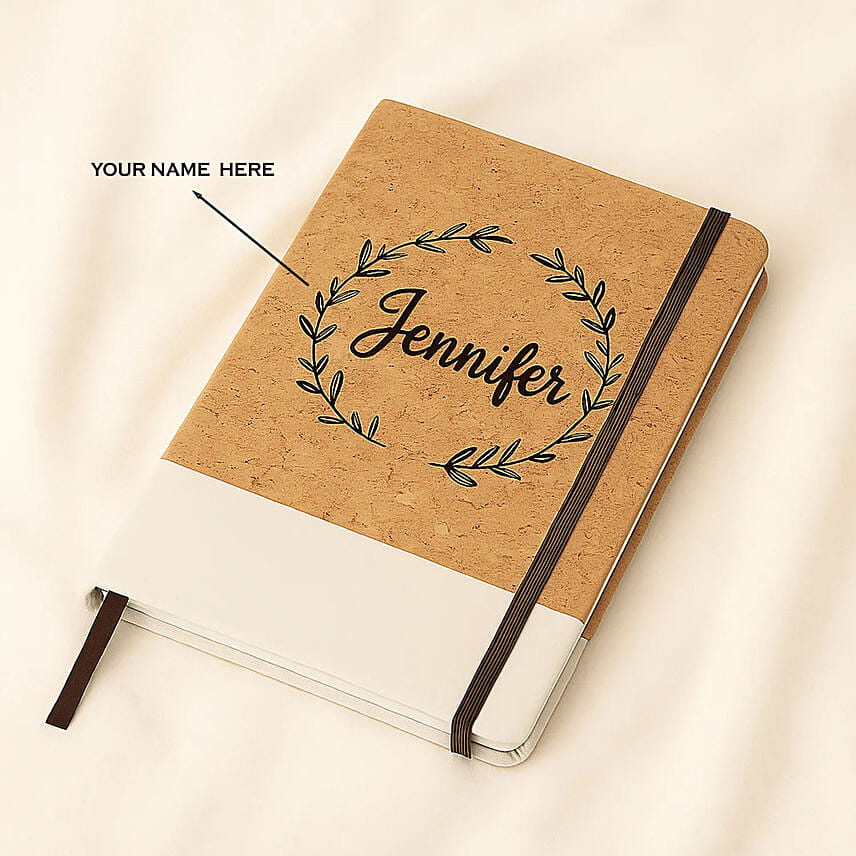 Personalized A 5 Cork Cover Notebook: Engraved Stationery