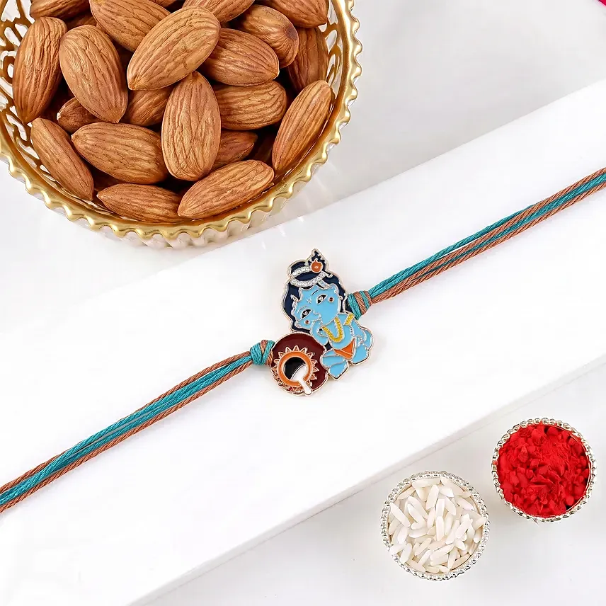 Kids Devotional Bal Krishna Rakhi with Almonds: 