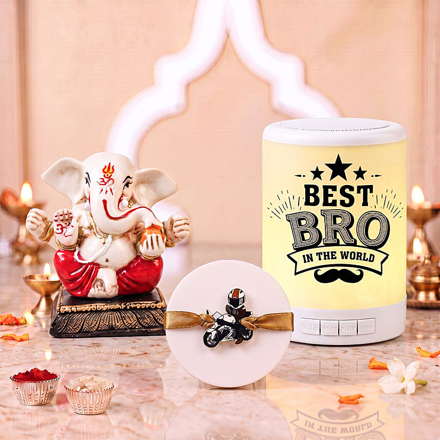 Best Bro Ever Speaker with Ganesha and Rakhi: Rakhi Combos