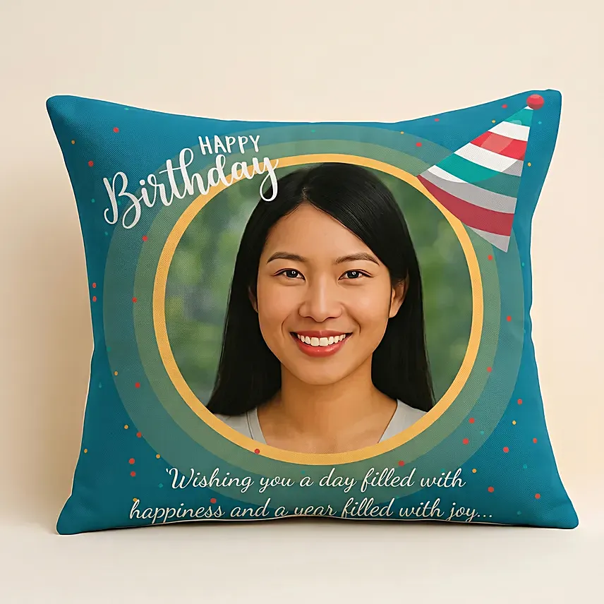 Personalised Birthday Cap Cushion: Customized Gifts