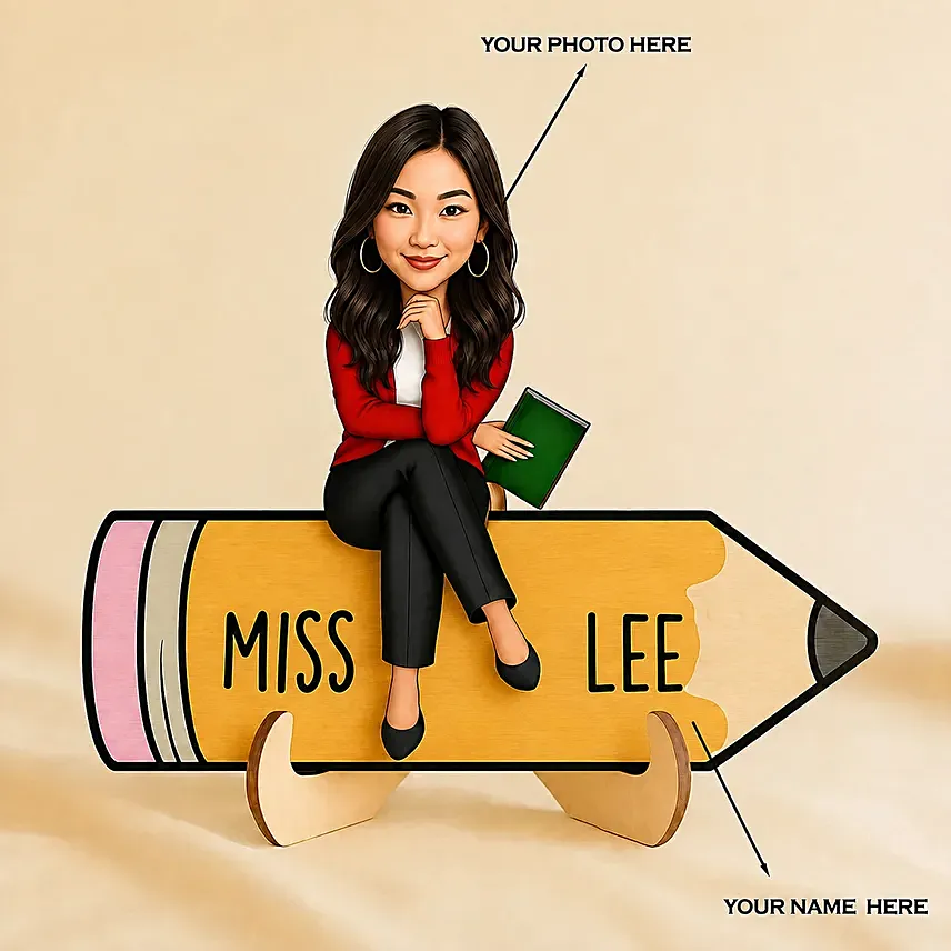 Best Teacher Caricature Female: Personalised Caricatures Gifts