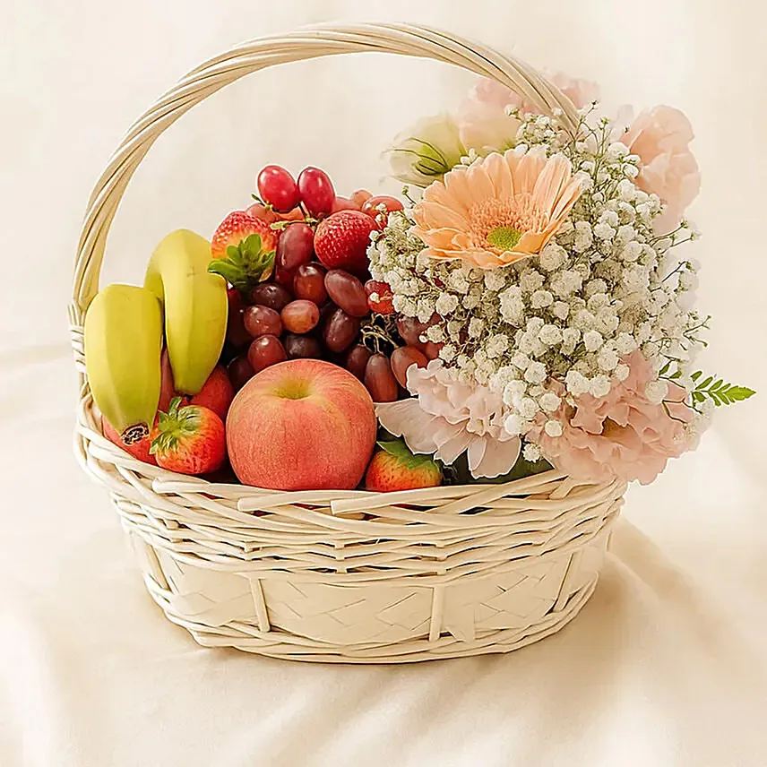 Flowers & Fruit Harmony Basket: Get Well Hampers