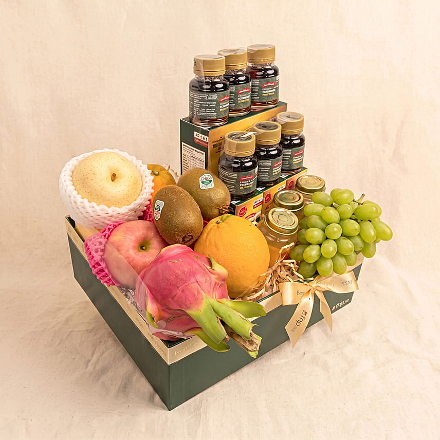 Premium Wellness & Fresh Fruits Gift Box: Fruit Hampers 