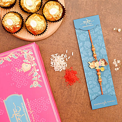Bal Hanuman Kids Rakhi And 3 Pcs Ferrero Rocher: Rakhi Gifts