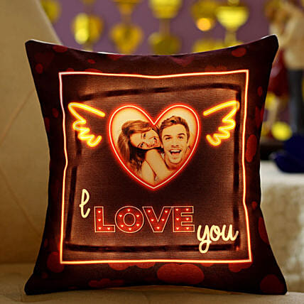 I Love You Personalised Led Cushion: Customized Cushions