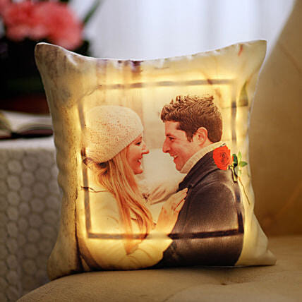 Personalised Led Cushion For Couple: Cushions 
