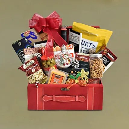 Wine & Snacks Christmas Hamper: For Girlfriend