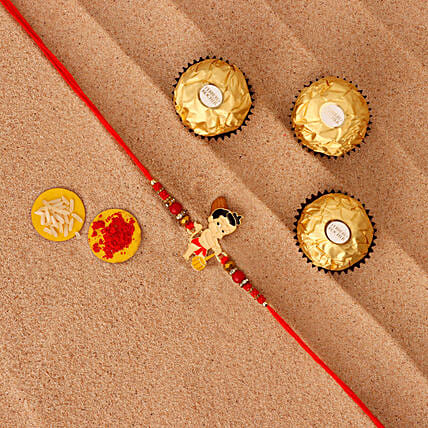 Sneh Holy Bal Hanuman Kids Rakhi & Ferrero Rocher: Rakhi With Chocolates