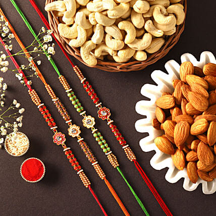 Sneh Meenakari Rakhis With Almonds & Cashews: Rakhi 