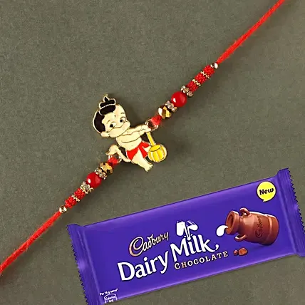 Sneh Holy Ganesha Kids Rakhi with Dairy Milk: Rakhi With Chocolates