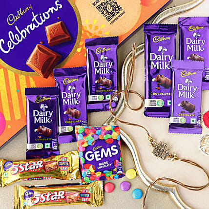 Ethereal Embrace Ram Darbar Rakhi N Chocolate Delight: Designer Rakhi