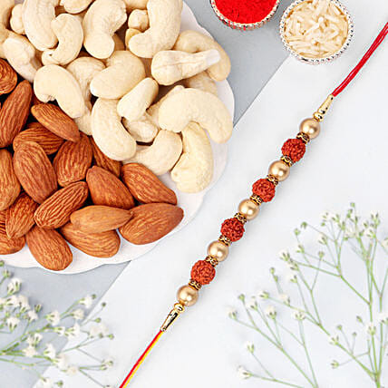 Rudraksha Rakhi Radiance Gift Box: 