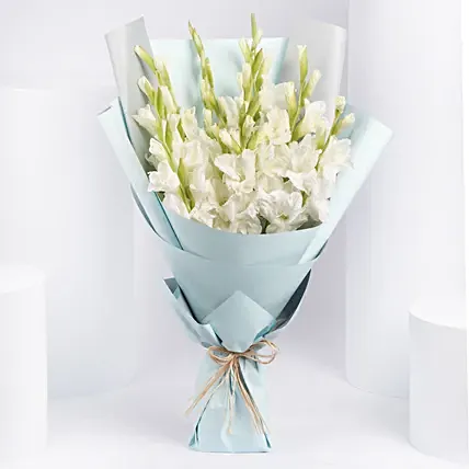 Bouquet Of White Gladiolus: 