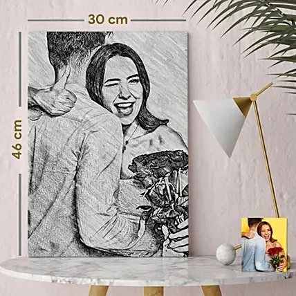 Convert Your Photo Into Sketch Canvas Frame: Father's Day Personalised Gifts