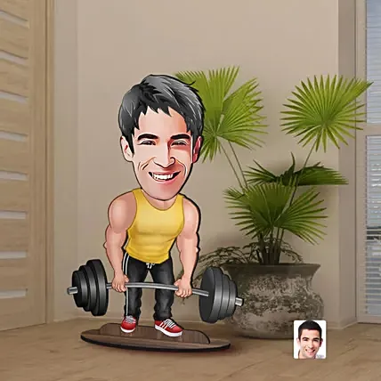 Personalized Gym Freak Men Caricature: Bhai Dooj Gifts