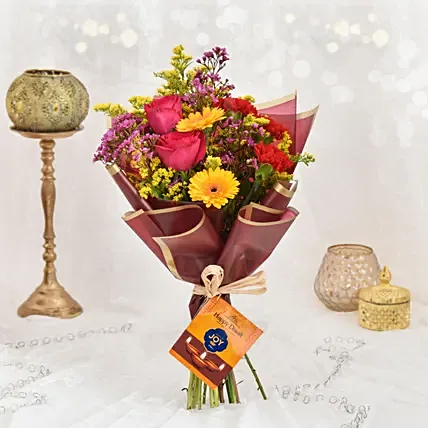 Sparks of Joy Deepavali Flower Bouquet: Deepavali Flowers