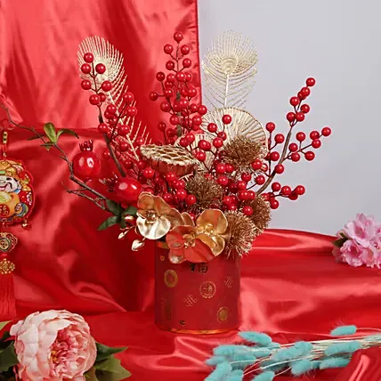 Prosperity Wishes Artificial Flower Box: CNY Flowers