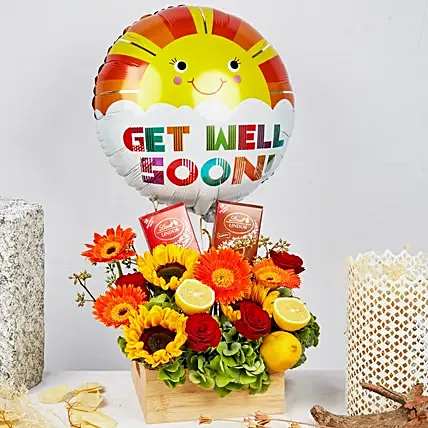 Sending Smiles Flowers and Chocolaet Tray: Flowers And Balloon Delivery