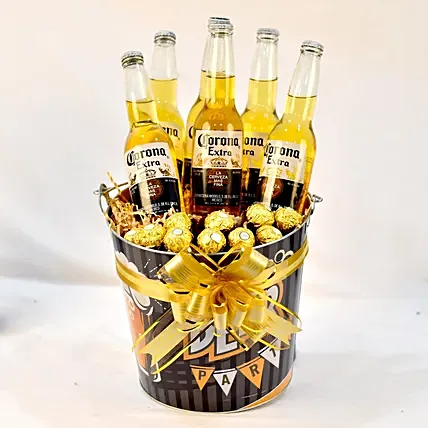 Beer N Sweet Delights Hamper: Kiss Day Gifts