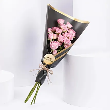 Happy Women's Day Spray Rose Bouquet: Flowers