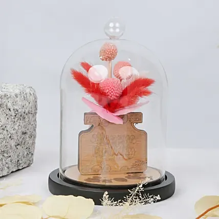 Birthday Wishes Flower in a Dome: Dried Flowers