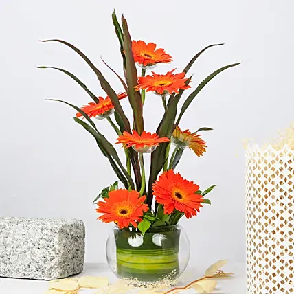 Orange Gerbera Arrangement: Easter Flowers