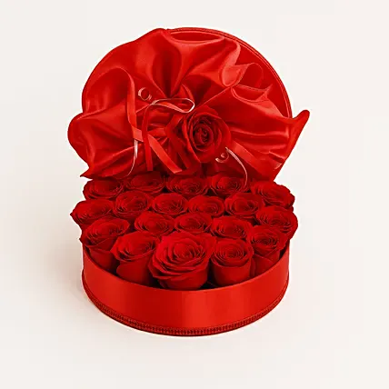 20 Red Roses in Red Box: Kiss Day Gifts