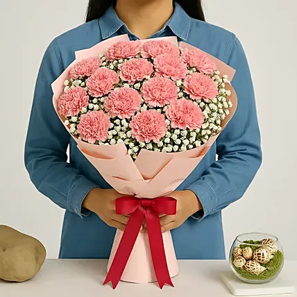 Pink Carnation Elegance Bouquet: Gifts For Brother