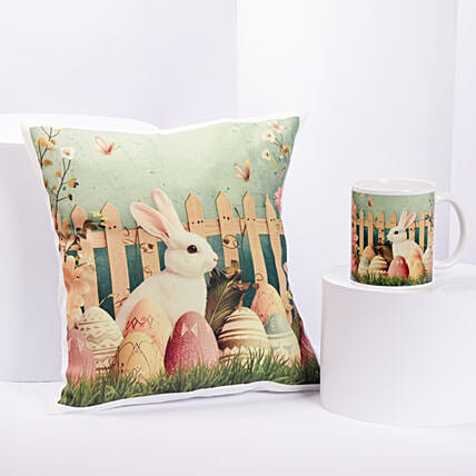 Easter Bunny Cushion and Mug: Easter Gifts
