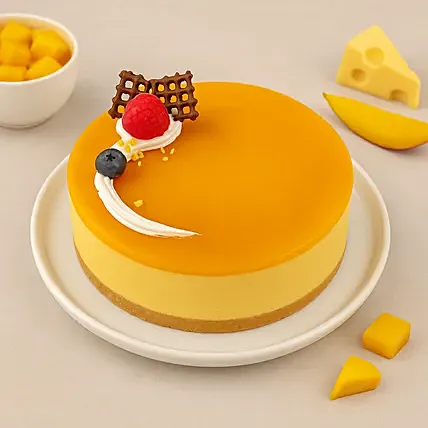 Mango Cheese Cake: Anniversary Cakes: Baked with Love