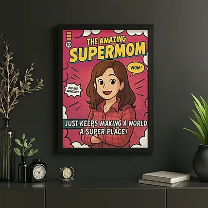 Personalise Your Ghibli Fantastic Super Mom Frame: Personalised Birthday Gifts