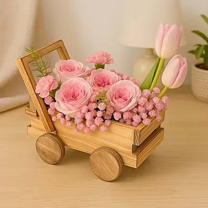 Elegant Pink Roses & Tulips: Tulips Flowers & Bouquets