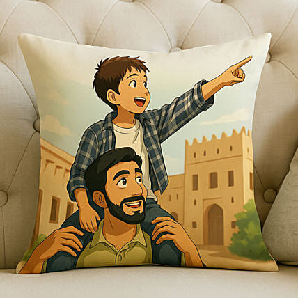 Personalise Your Ghibli Fathers Day Cushion: 