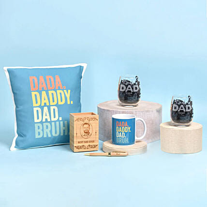 All in one Combo for Dad: Personalised Glassware